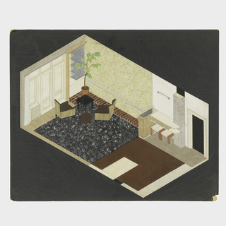 Drawing, Design for a Living Room with Dining Area