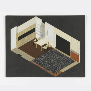 Drawing, Design for Living Room with Dining Area