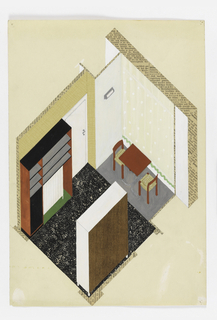 Drawing, Design for a Living Room with Dining Area