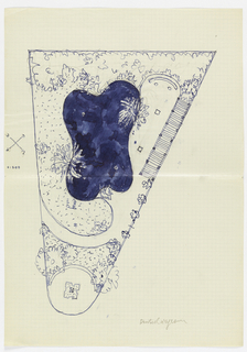 Drawing, Deutsch-Wagram (Design for a Garden with an Irregular Shaped Pool)