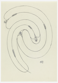 Drawing, Design for Ornament (Swirl with Floral Motifs)