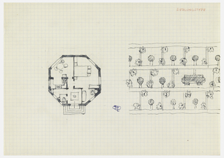 Drawing, Siedlungstype [Housing Example (Octagonal Floor Plan and Garden)]
