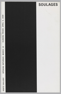 Booklet, Soulages, Kootz Gallery, New York, NY