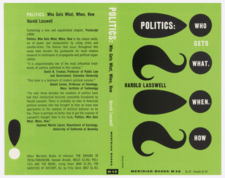 Book Cover, Politics: Who Gets What, When, How