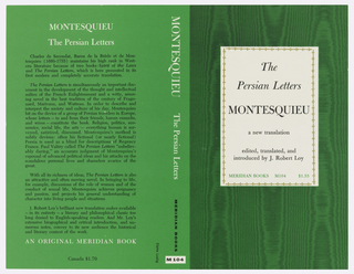 Book Cover, Montesquieu: The Persian Letters