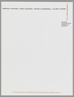 Letterhead, Ellery Husted, Washington, D.C.