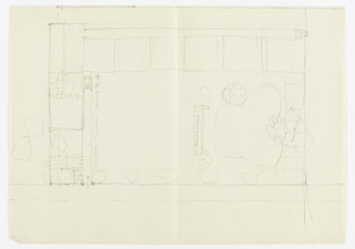 Drawing, Volksschule Stockerau (Stockerau Primary School - Floor Plan Sketch and Garden)