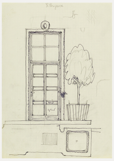 Drawing, Doorway with Potted Plant, Lilbergasse