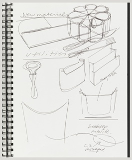Sketchbook, Page 6, Sketchbook with Designs for Semiramis Hotel, Athens, Greece and Other Objects