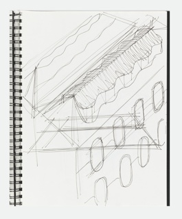 Sketchbook, Page 6, Sketchbook with Designs for Semiramis Hotel, Athens, Greece and Other Objects