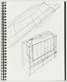 Sketchbook, Page 6, Sketchbook with Designs for Semiramis Hotel, Athens, Greece and Other Objects
