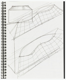 Sketchbook, Page 6, Sketchbook with Designs for Semiramis Hotel, Athens, Greece and Other Objects