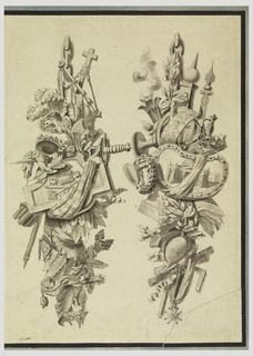 Drawing, Design for Two Trophies