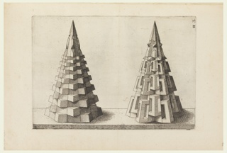 Print, Two Cones, plate H. i. in Perspectiva. Corporium Regularium