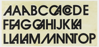 Drawing, Design for Avant Garde Typeface: Upper Case A to P
