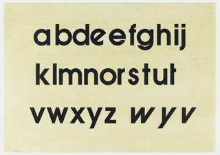 Drawing, Design for Avant Garde Typeface: Lower Case