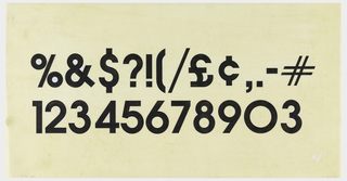 Drawing, Design for Avant Garde Typeface: Symbols and Numbers