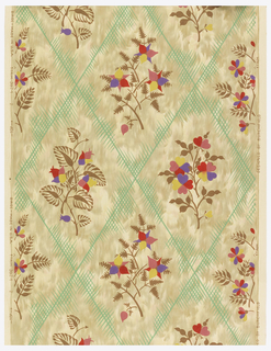 Sidewall, Stylized Flowers in Diagonal Pattern