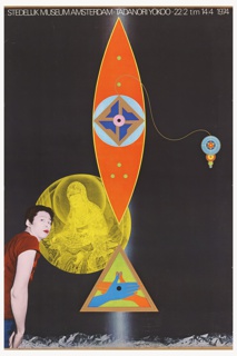 Poster, Stedelijk Museum Amsterdam. Tadanori Yokoo. 22/2/t/m 14/4 1974