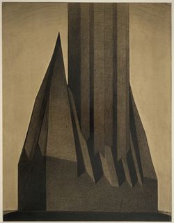 Drawing, Study for Maximum Mass Permitted by the 1916 New York Zoning Law, Stage 1