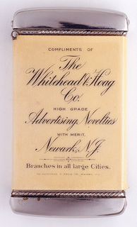 "The Whitehead & Hoag Company" Matchsafe