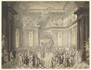 Drawing, View of a Masquerade Ball