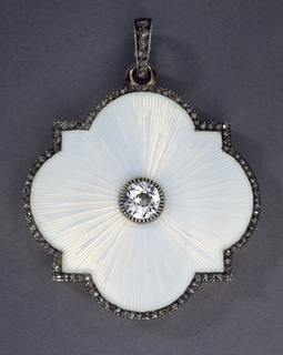 Guilloche Enamel Quatrefoil Locket Locket