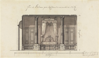 Drawing, Bed Alcove for the Duc d'Orléans, Palais Royal, Paris, France