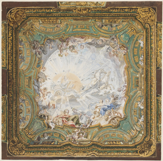 Drawing, Chariot of Apollo, Ceiling Design for Count Bielinski's Cabinet, Warsaw, Poland