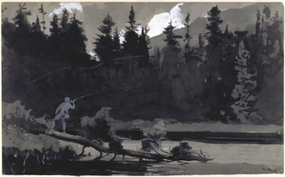 Drawing, Fisherman in Quebec, Canada