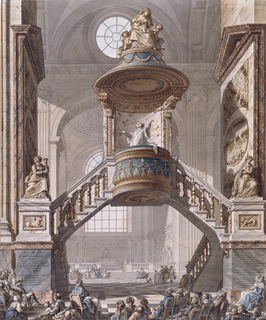 Drawing, View of the Pulpit, Saint Sulpice, Paris (Second Project)