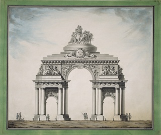 Drawing, Triumphal Arch with the Royal Swedish Coat of Arms