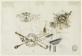 Drawing, Studies of Masts and Ornaments