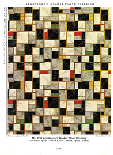 Trade Catalog, The Armstrong Pattern Book, Design for Armstrong’s Quaker Linoleum Floor Covering No. 2750