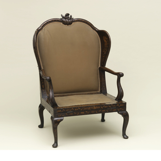 Dutch mahogany metamorphic wing-backed folding bed chair Bed Chair