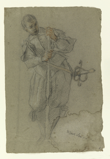 Drawing, Soldier Loading His Gun