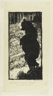 Print, Bear Standing on Hind Legs