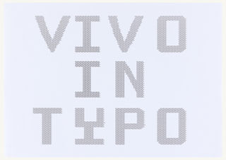 Print, Vivo in Typo with Punctuation Matrix for "Vivo in Typo" Poster