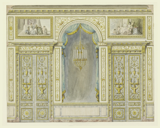 Drawing, Design for the Wall Decoration for Marie-Antoinette's Apartment at Fontainebleau Palace