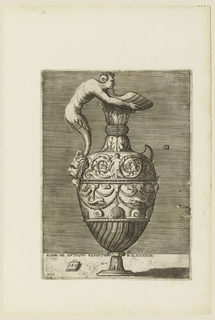 Print, Ewer with a Satyr Holding a Large Conch (Vico)