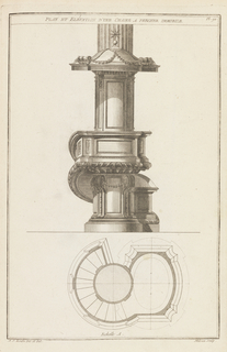 Book Illustration, L'art du menuisier, vol. 1; Plan et elevation d’une chaire a precher immobile, plate 90