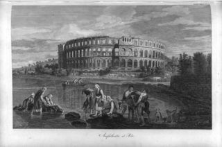 Book Illustration, The Antiqvities of Athens, vol. IV; Amphitheatre at Pola, ch. 1, plate 1