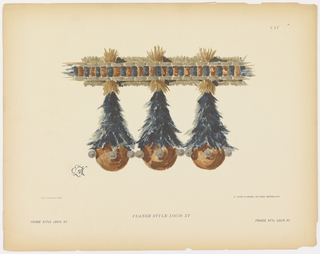 Book Illustration, Passementeries de style pour ameublement, Frange style Louis XV, pl. XXV