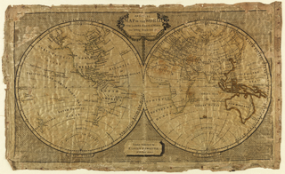 Map Sampler, An Outline Map of the World for Ladies Needlework and Young Students of Geography