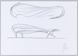 Drawing, Preparatory Sketch for Enignum Free Form Chair