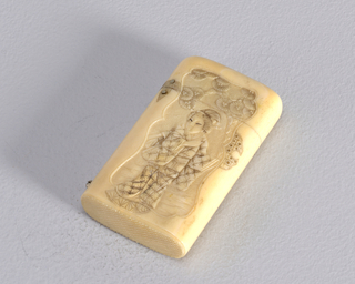 Geisha Holding Fish on Platter Matchsafe