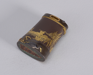 Sword Hilt with Fishing Boats and Water Birds Matchsafe