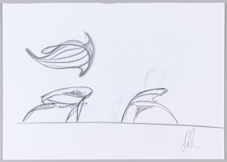 Drawing, Preparatory Sketch for Enignum Free Form Chair