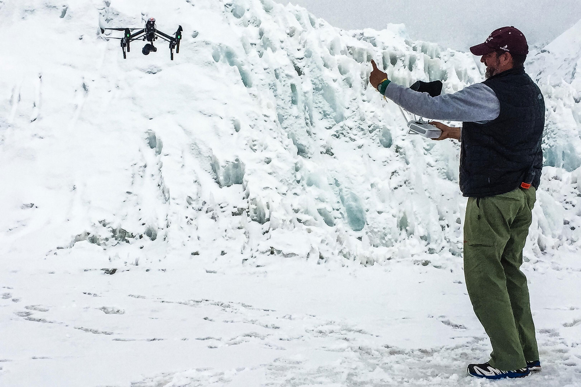 a man using a drone
