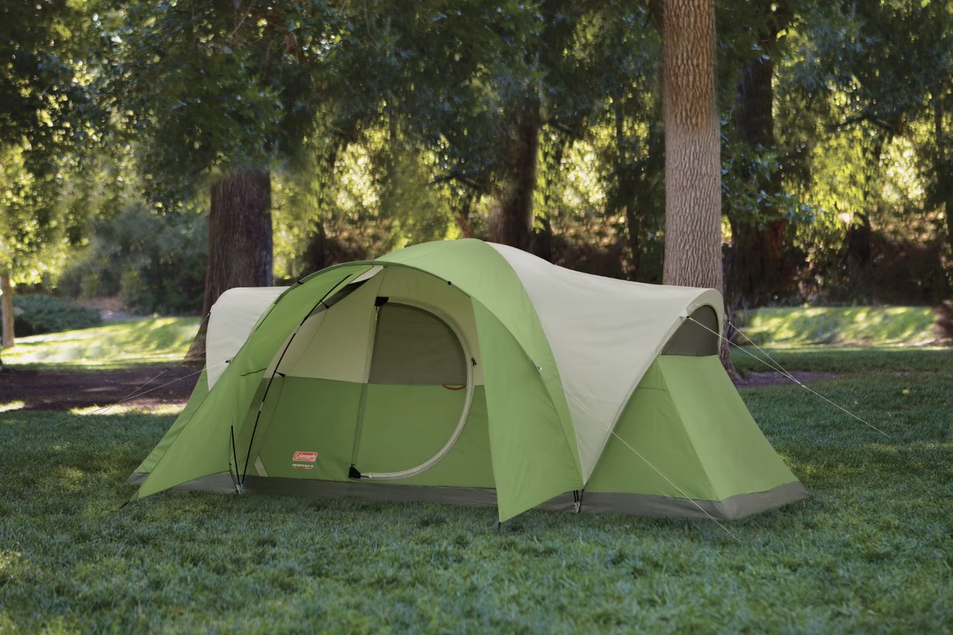 Coleman Montana 8-person tent set up in the woods